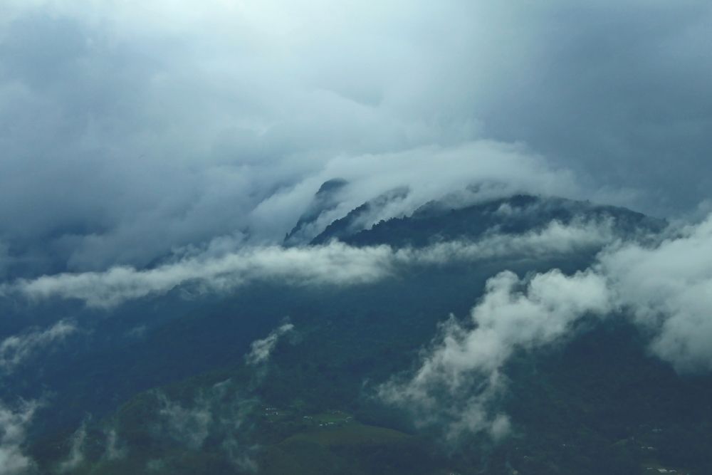 Mountains and clouds as seen from Gangtok View from Gangktok