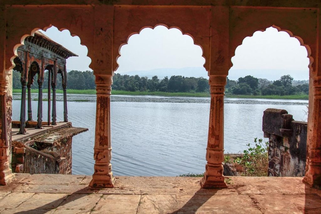 Raghuraj Sagar Lake Govindgarh Palace in summer capital of Rewa