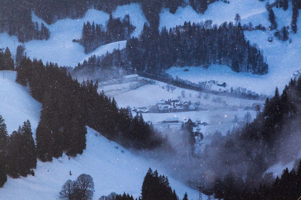 Snowfall, Switzerland in Winter Snowfall, Switzerland in Winter