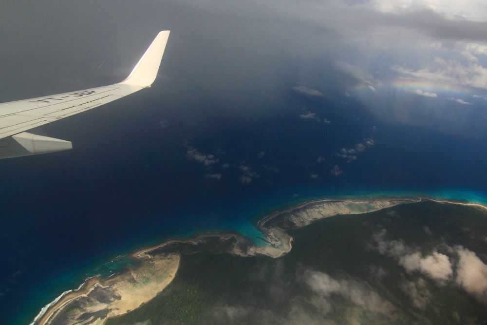 Rainbow over the wild North Sentinel Island
