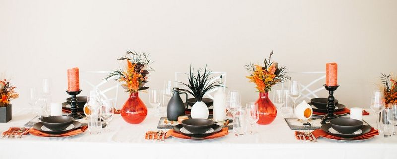 Orange and Red Wedding, Modern Wedding, Intimate Wedding, Colorful Wedding