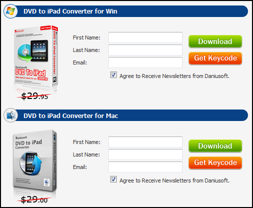 Daniusoft DVD to iPad Converter: Nhận key bản quyền miễn phí cho Windows và Mac