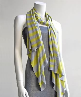 Grey &amp; Yellow Striped Scarf