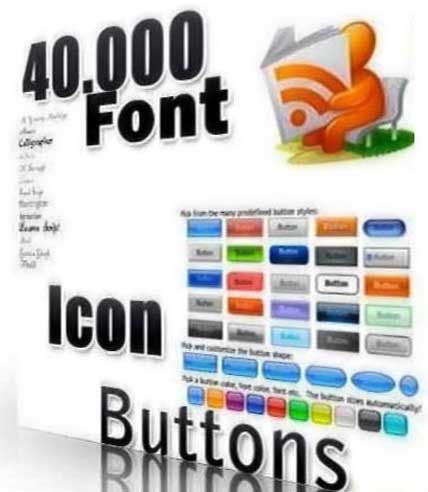 40000 fonts icons buttons