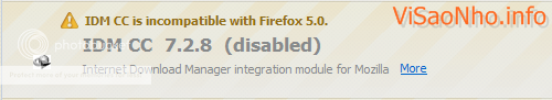 Giải quyết vấn đề không tương thích của add-on IDM CC với Firefox 5.0