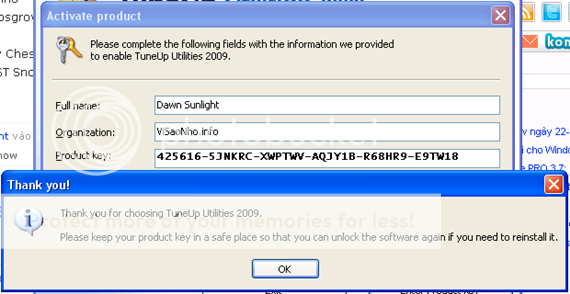 TuneUp Utilities 2009 với key bản quyền miễn phí