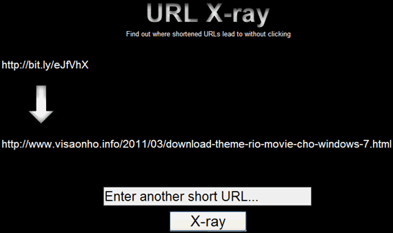 Khám phá link thật của URL rút gọn với URL X-Ray