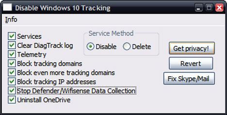 disable windows 10 tracking