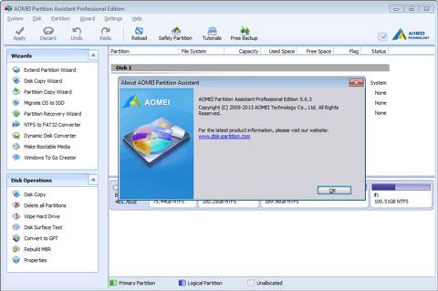 AOMEI Partition Assistant Pro 10.1 free instals