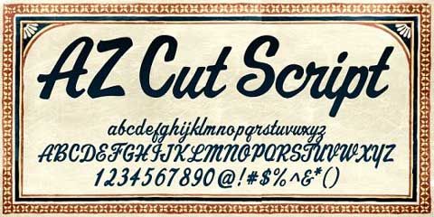 az cut script commercial font