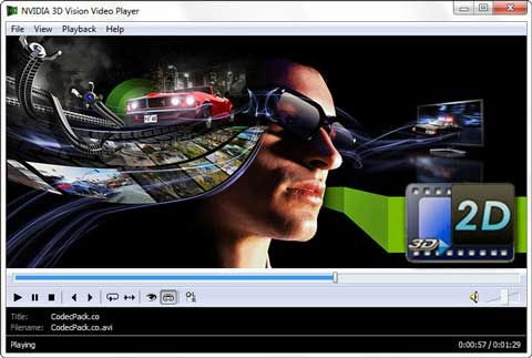 nvidia 3d vision video player