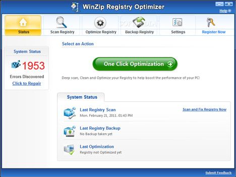 winzip registry optimizer