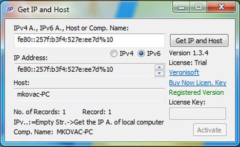 get ip and host