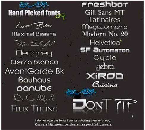 hand-picked fonts