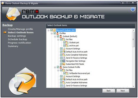 remo outlook backup migrate