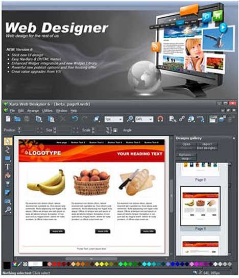 xara web designer templates free download