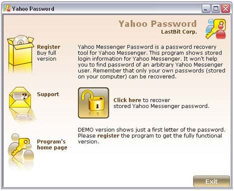 yahoo password recovery