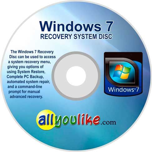 windows 7 recovery system disc