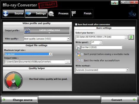 VSO software, blurray converter