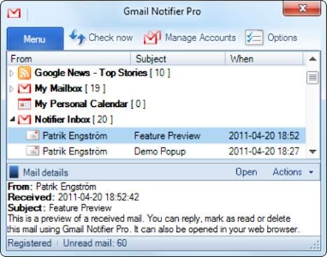 gmail notifier pro